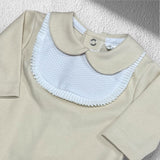 Baby Unisex Beige Panel Sleepsuit