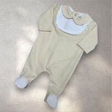 Baby Unisex Beige Panel Sleepsuit
