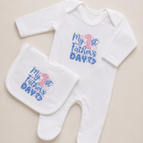 My First Fathers Day Baby Sleepsuit & Bib