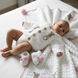 Flopsy Rabbit Handmade Cardigan and Blanket Set