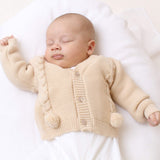 Spanish Knitwear Beige Cable Knitted Cardigan