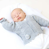 Spanish Knitwear Grey Cable Knitted Cardigan