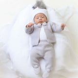 Dandelion Pom Pom Suit 2 Piece Set - Light Grey