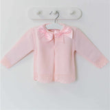 Baby Girls Pink Cardigan Two Satin Bows