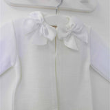 Baby Girls White Cardigan Two Satin Bows