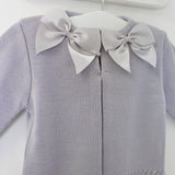 Baby Girls Grey Cardigan Two Satin Bows