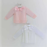 Baby Girls Pink Cardigan Two Satin Bows