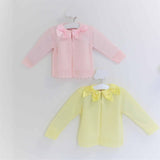 Baby Girls Pink Cardigan Two Satin Bows