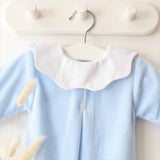 Baby Boys Cloud Collar Velour Romper - Blue