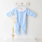 Baby Boys Cloud Collar Velour Romper - Blue