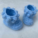 Perfect Little Thing - PRE ORDER Handmade Aran Puff Hoodie Crochet - Blue