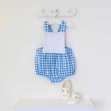 Boys Blue Gingham Romper