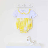 Girls Lemon Gingham All In One Romper