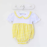 Girls Lemon Gingham All In One Romper