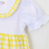 Girls Lemon Gingham All In One Romper