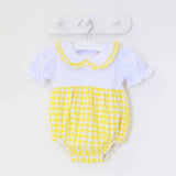 Girls Lemon Gingham All In One Romper