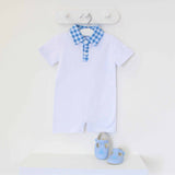 Boys Blue Gingham All In One