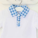 Boys Blue Gingham All In One