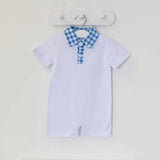 Boys Blue Gingham All In One