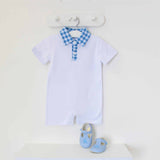 Boys Blue Gingham All In One