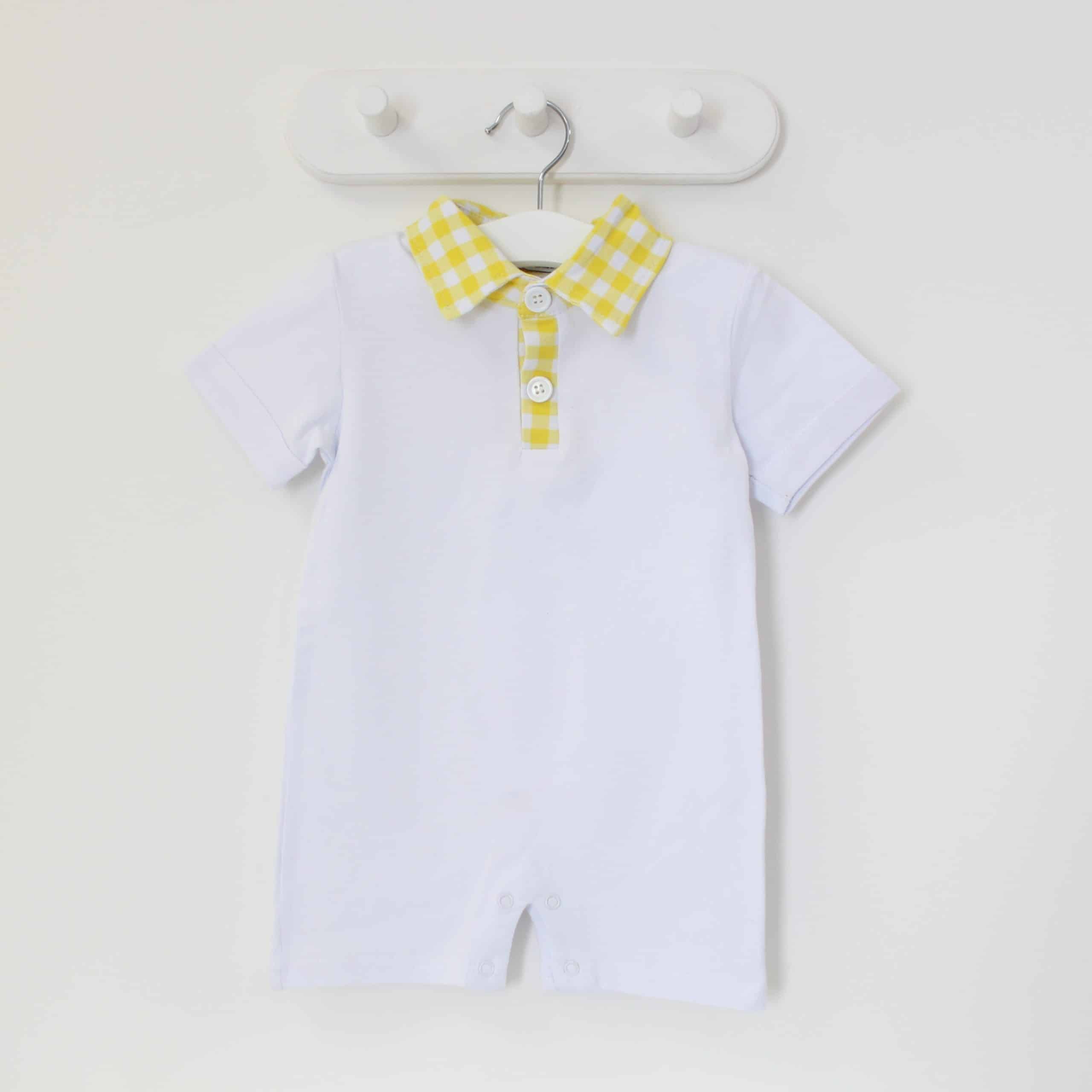 Boys Lemon Gingham All In One