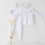 Unisex Baby Cloud Collar Two Piece - White