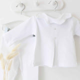 Unisex Baby Cloud Collar Two Piece - White