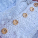 Perfect Little Thing - PRE ORDER Handmade Aran Puff Hoodie Crochet - White