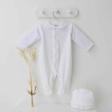 Perfect Little Thing Unisex Angel Wing Velour Sleepsuit With Hat