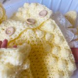 Perfect Little Thing - PRE ORDER Handmade Aran Puff Hoodie Crochet - Lemon