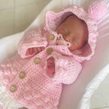 Perfect Little Thing - PRE ORDER Handmade Aran Puff Hoodie Crochet - Pink