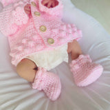 Perfect Little Thing - PRE ORDER Handmade Aran Puff Hoodie Crochet - Pink