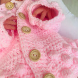 Perfect Little Thing - PRE ORDER Handmade Aran Puff Hoodie Crochet - Pink