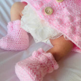 Perfect Little Thing - PRE ORDER Handmade Aran Puff Hoodie Crochet - Pink