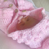 Perfect Little Thing - PRE ORDER Handmade Aran Puff Hoodie Crochet - Pink