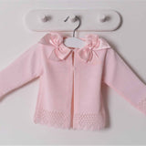 Baby Girls Pink Cardigan Two Satin Bows