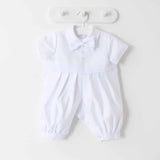 CHRISTENING Boys Vivaki Outfit With Coat And Dicky Bow - White