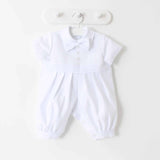 CHRISTENING Boys Vivaki Outfit With Coat And Dicky Bow - White