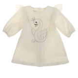 Sofija Jasmina Long Sleeve Velour Dress - Ivory