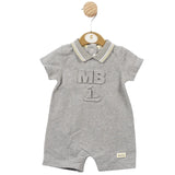 Mintini Boys Summer Grey Cotton Romper