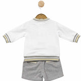 Mintini Boys White Sweatshirt Set