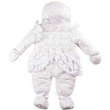 Mintini Girls White Padded Snowsuit