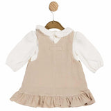 Mintini Girls Ivory And Beige Pinafore Dress