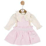 Mintini Girls Pink Heart Short Pinafore Dress