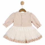 MINTINI Girls Ivory And Gold Tulle Dress