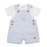 Mintini Boys Blue Stripe Dungarees & Top