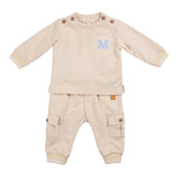 Mintini Boys Beige Cotton Tracksuit