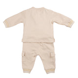 Mintini Boys Beige Cotton Tracksuit