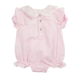 Mintini Girls Baby Pink Bubble Romper