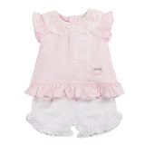 Mintini Girls Pink Top & Shorts Set